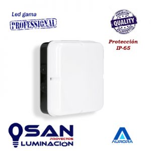 Plafón opal cuadrado ELITE II, Led 18w, IP-65, IK-10, 4000K.