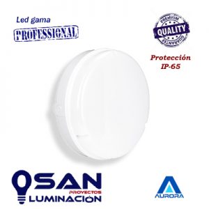 Plafón opal redondo ELITE I, Led 18w, IP-65, IK-10, 4000K.