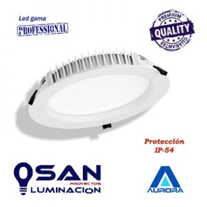 Downlight Led opal, regulable TRIAC, IK-08, IP-54, 4000K