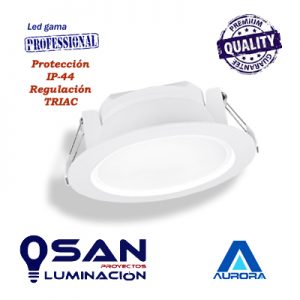Downlight opal Thermo Tec regulable TRIAC, IP-44, IK-06