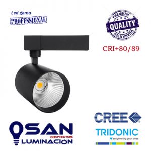 Foco de carril MDR46, Led CREE, CRI+80/89. 