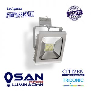 Foco de carril proyector Silver Square Led 50w Citizen