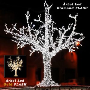Árbol Led Diamond - Gold ( efecto FLASH )