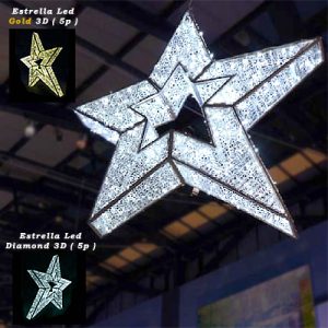 Estrella Led Diamond - Gold 3D, 5p