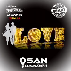 Photocall XMAS / LOVE Led Gold 3D. 