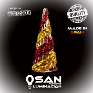 Arbol Led 3D Spain espiral efecto Flash