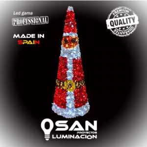 Árbol Led 3D PAPÁ NOEL efecto FLASH