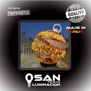 Esfera Led Saturno Gold 3D efecto flash ( 3 m )