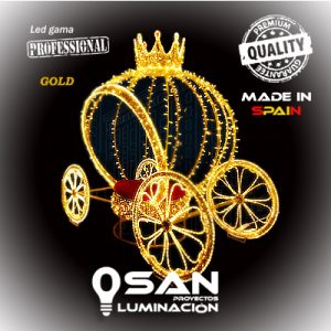 Photocall Carroza Real Led Gold 3D