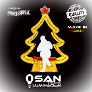 Photocall Árbol Navi Led Gold 3D.