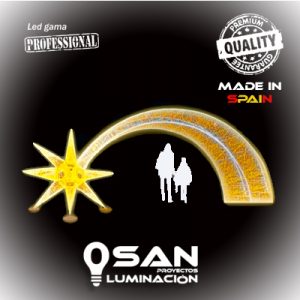 Photocall Stella Led Cadente Gigante Led Gold 3D. 