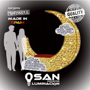Photocall Luna Mágica Led Gold 3D. 