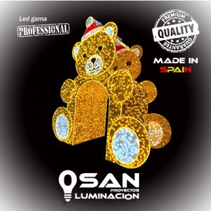 Photocall Osito Gigante túnel Led Gold 3D.